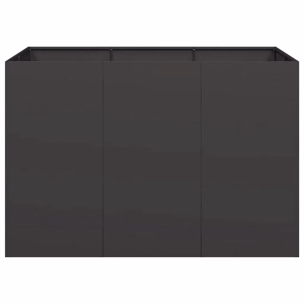 Fioriera moderna HELLOSHOP26 in acciaio nero con fondo aperto per giardino o balcone L/P/H: 120 x 80 x 80 cm – 2