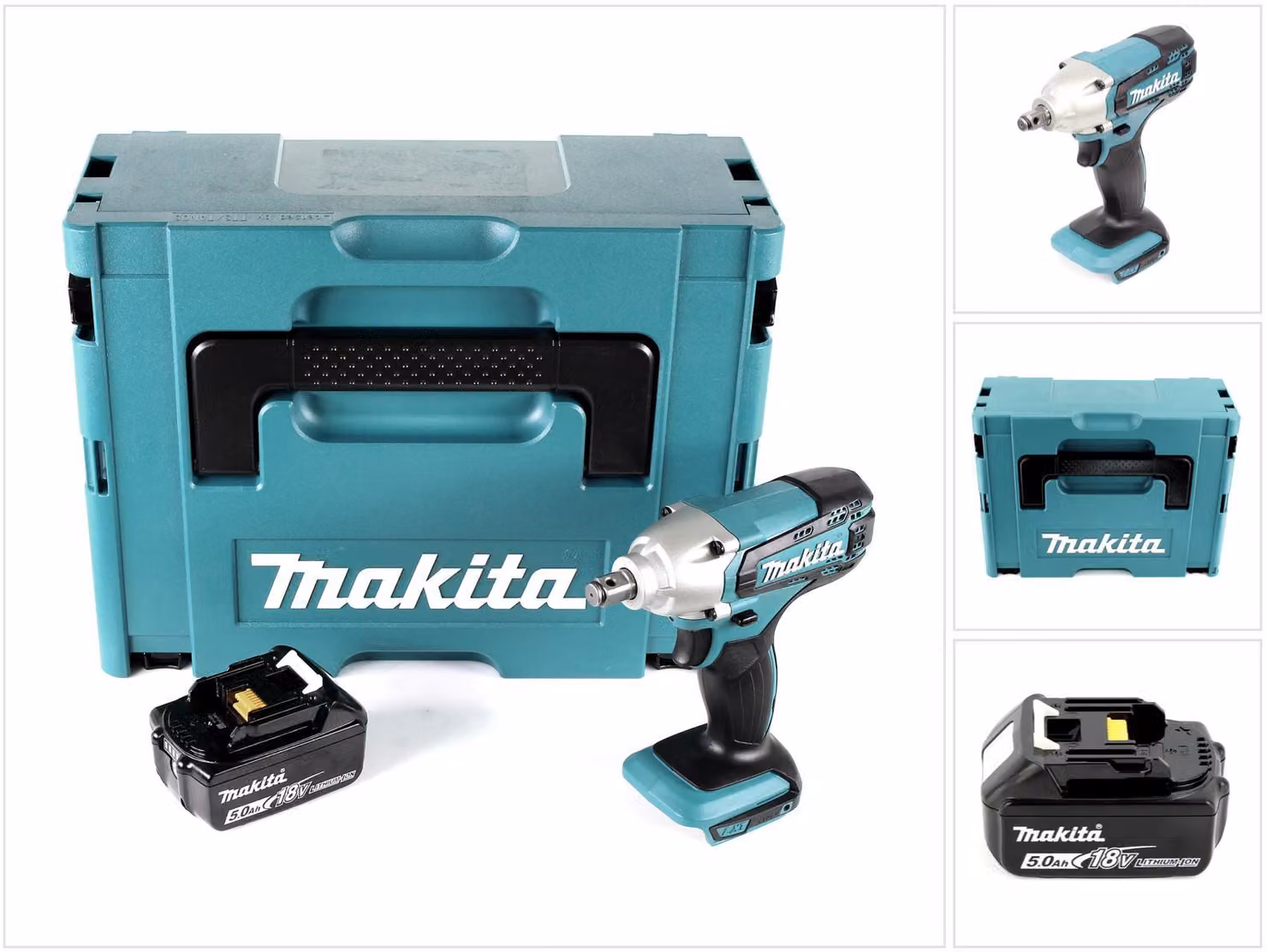Makita DTW 190 T1J Avvitatore ad impulsi a batteria 18V in valigetta Makpac + 1x Batteria BL 1850 5,0 Ah - senza caricatore