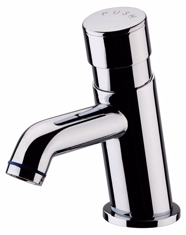 Miscelatore monocomando per lavabo, cromato, in ottone, con un foro, altezza 128 mm