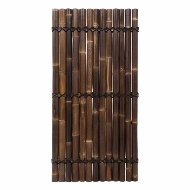 Pannello di pali di bambù semicircolari marrone scuro 90 x 150 cm (recinto di bambù)