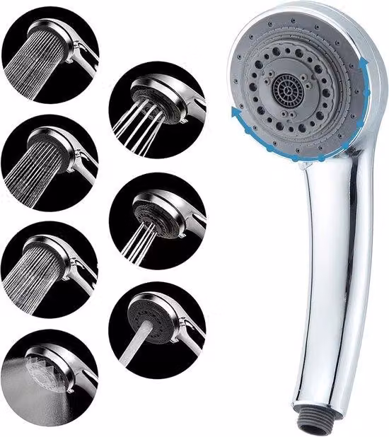 Soffione doccia universale 7 in 1 ad alta pressione, per bagno e spa