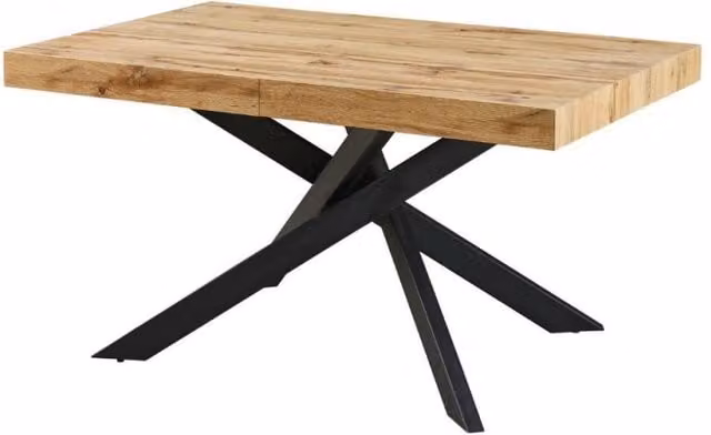 Tavolo Belinda allungabile piano colore rovere e struttura colore nero