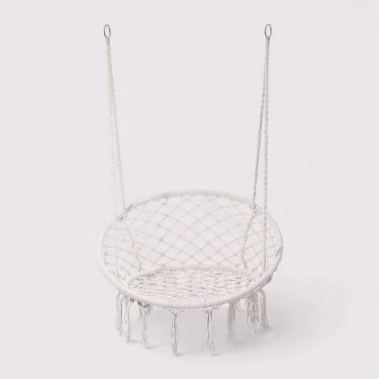 Kadyos - Poltrona sospesa bianco crema da giardino o per salotto