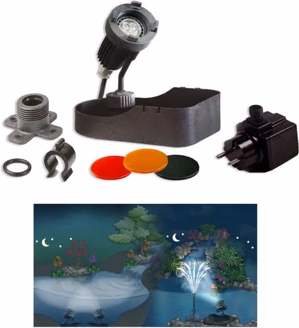 Sicce faretto halley per laghetto a led sommergibile illuminazione fontane, giardini, ambienti acquatici