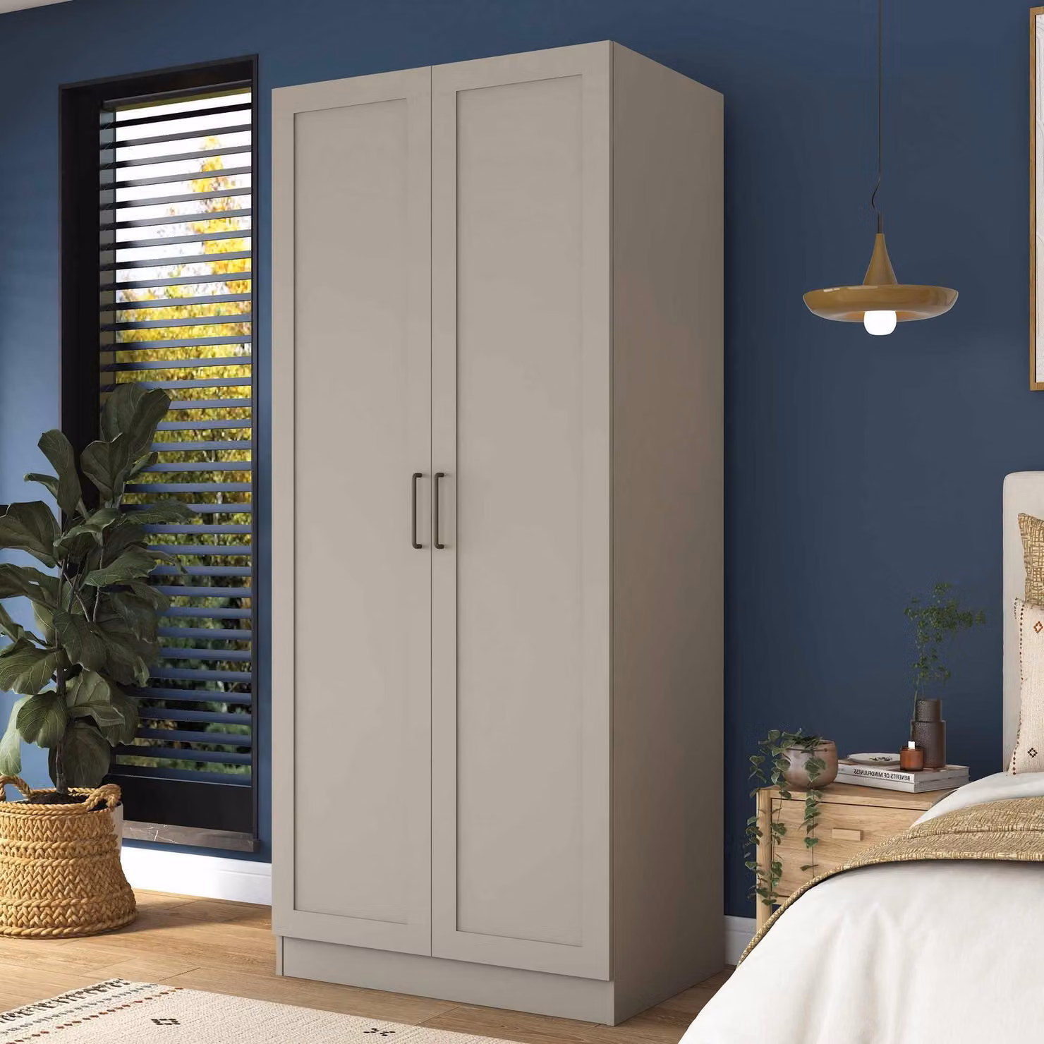 Skye Decor, armadio di alta qualità, color sabbia, dimensioni 90x210x57,5 cm | 100% melaminico
