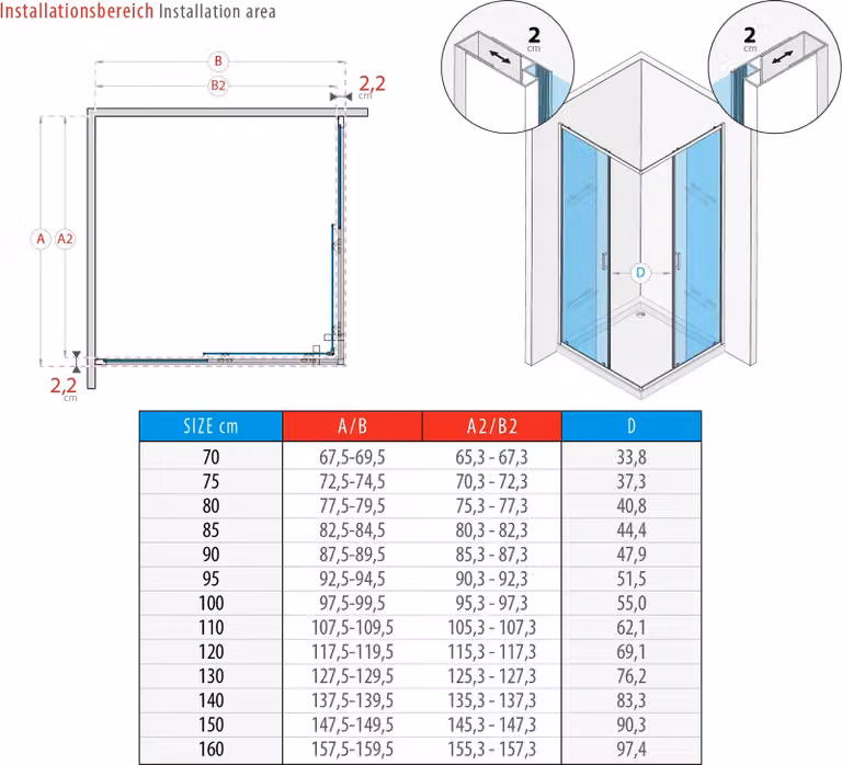 cabina doccia i-flair ad ante scorrevoli 95x95x190 cm in vetro di sicurezza 6 mm parzialmente satinato - DK79
