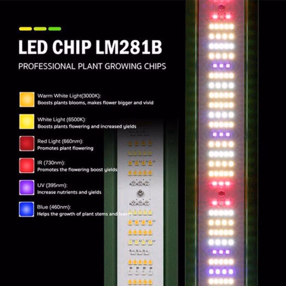 Lampada di coltivazione a LED - 1200W - Spettro completo - Dimmerabile - Per uso interno - Alluminio - Adatta per idrocoltura