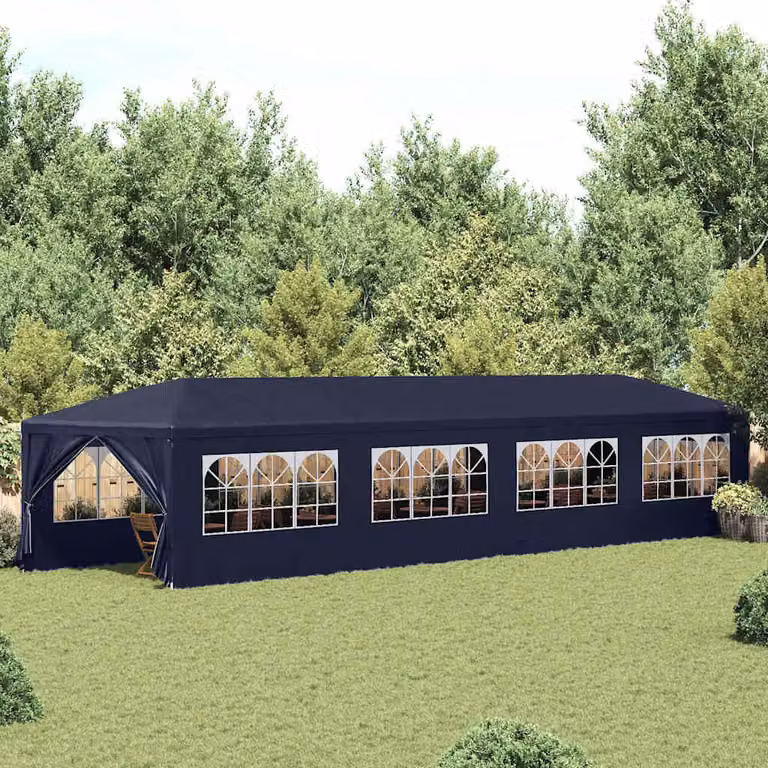 Gazebo da Giardino vidaXL Blu in Acciaio e Plastica 3x12 m