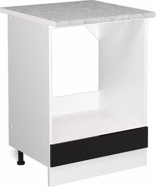 Mobile per forno da incasso Vicco R-Line Nero lucido e Bianco, L: 60 cm, H: 81,6 cm, P: 60 cm – 1