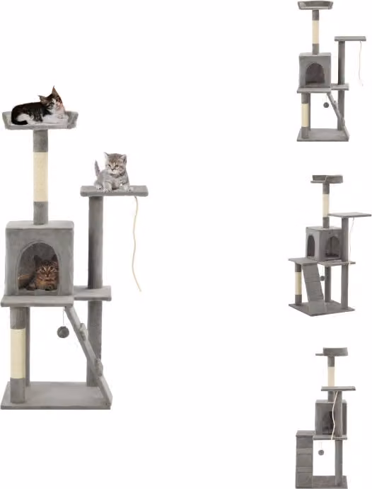 vidaXL Albero per gatti con tiragraffi in sisal 120 cm Grigio - Alberi tiragraffi