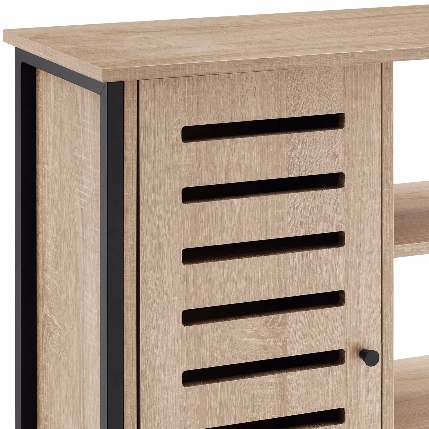 Credenza in stile industriale TecTake GmbH in legno rovere e metallo, colore beige e marrone, L: 71 cm, P: 32 cm, H: 82 cm – 1