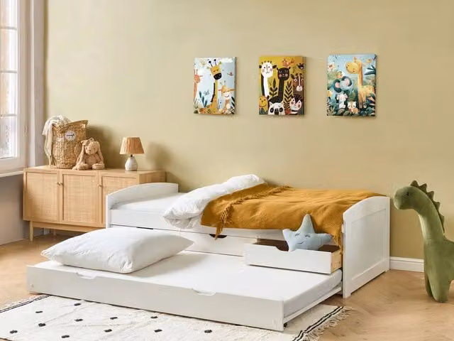 Letto estraibile per bambini BELIANI in legno di pino bianco con cassetti, L/P/H: 200 x 90 x 63 cm