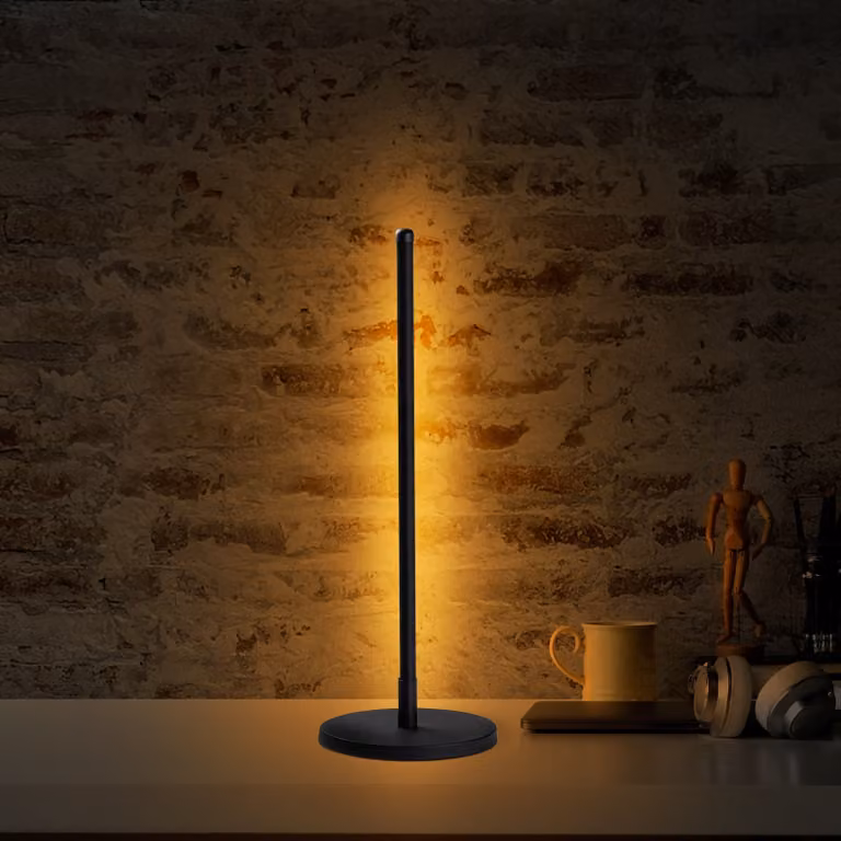 Opviq, Solo - 13315, Lampada da tavolo, CORPO IN METALLO, nero, 18 x 18 x 51 cm