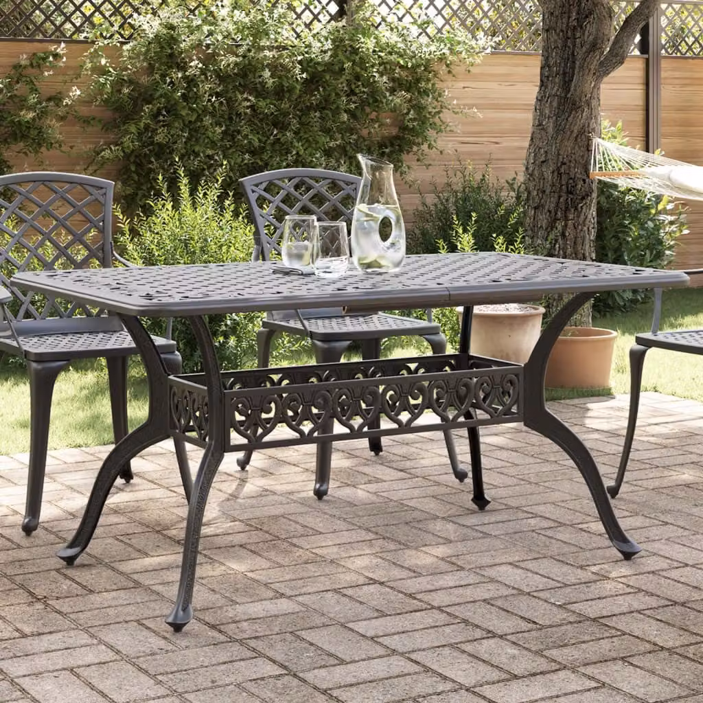 Maison Exclusive - Tavolo da giardino nero, 150x90x72 cm, in alluminio verniciato
