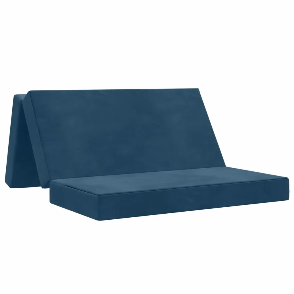 Divano Letto Pieghevole Moderno vidaXL Blu L: 140 cm, P: 67 cm, H: 45 cm – 2