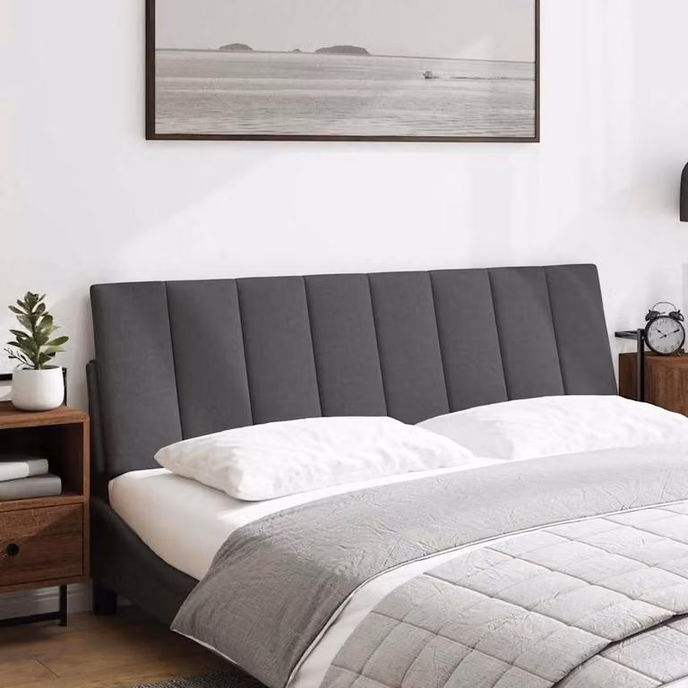 vidaXL Cuscino Testiera Hanko Grigio Scuro 160 cm in Tessuto