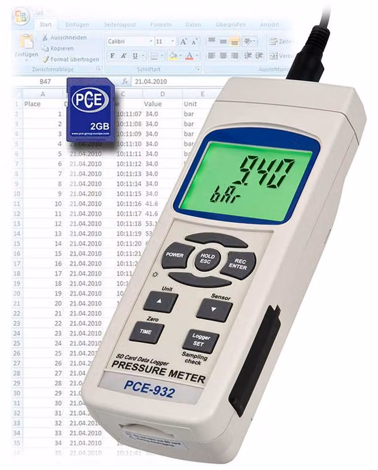 PCE Instruments: Manometro / Misuratore di pressione elevata PCE-932