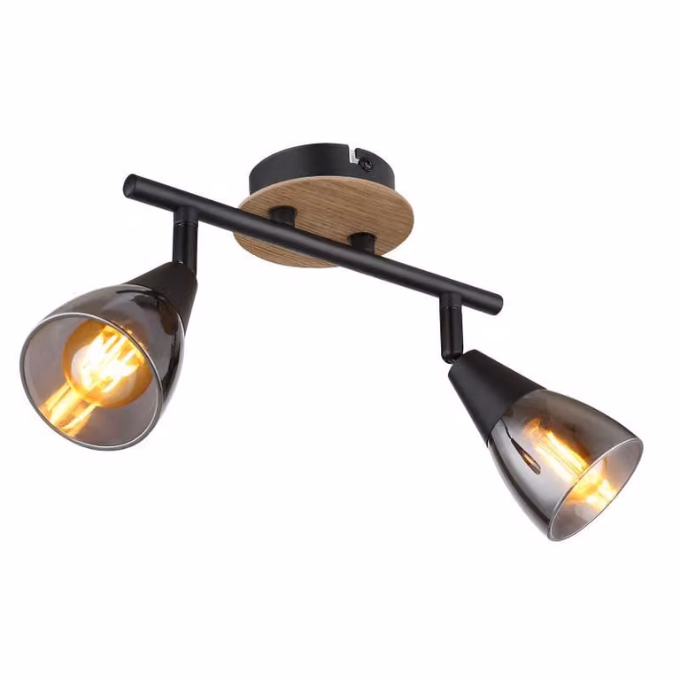 Plafoniera soggiorno vetro fumé plafoniera nero faretto soffitto 54311-2