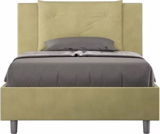 Letto imbottito con contenitore Appia Ityhome in microfibra colore tè verde L/P: 120 x 200 cm