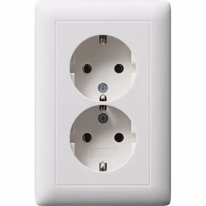 Gira 078204 Doppia presa SCHUKO compatta Standard 55 Bianco puro opaco