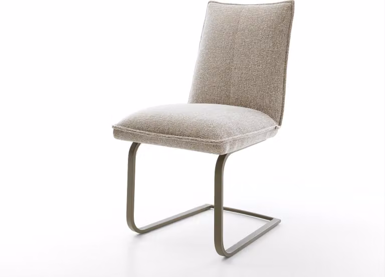 DELIFE sedia a sbalzo Lelio-Flex tessuto Soft Beige sedia a sbalzo finitura effetto piatto nucleo di molle tascabili in titanio