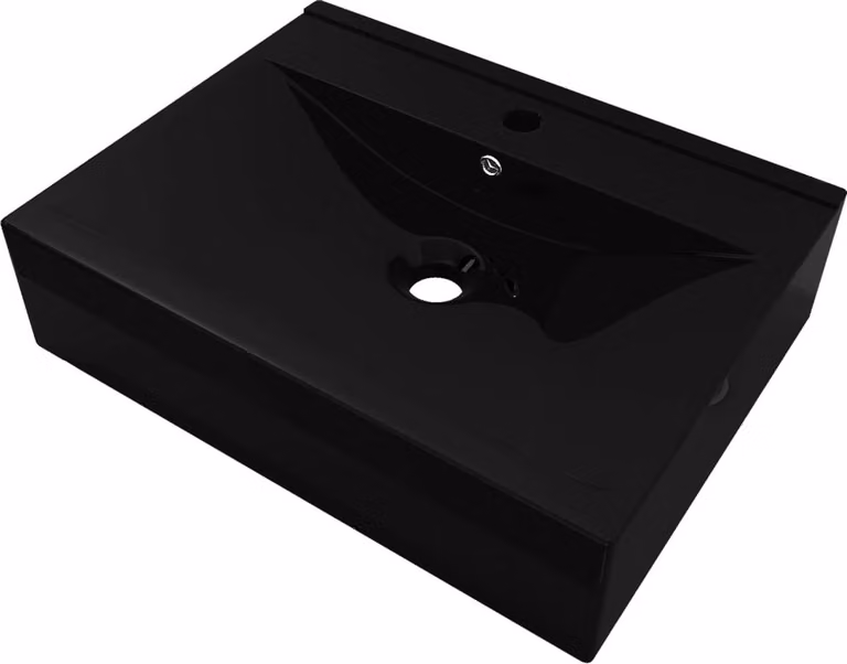 Lavello Bianco in Vetroceramica con Foro Rubinetto 60x46 cm