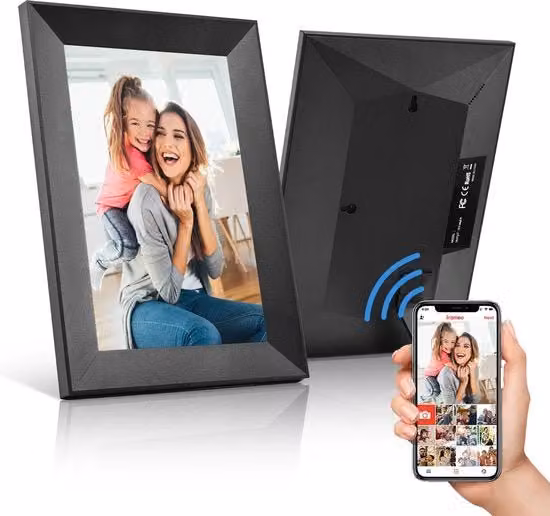 Fotolijst Digitale 10.1 pollici - Wi-Fi - 16 GB - 1280x800 - Touchscreen - Rotazione automatica - Controllo tramite App - Nero