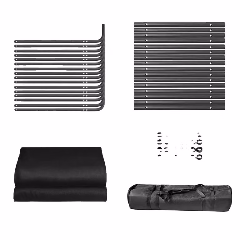 Supporto per sfondi fotografici, sfondi da 2,4 m x 4 m, inclusa borsa per il trasporto, kit nero
