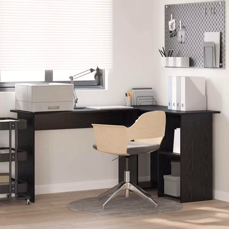 Maison Exclusive - Scrivania, finitura effetto legno noce nero, dimensioni 142 x 102 x 73 cm