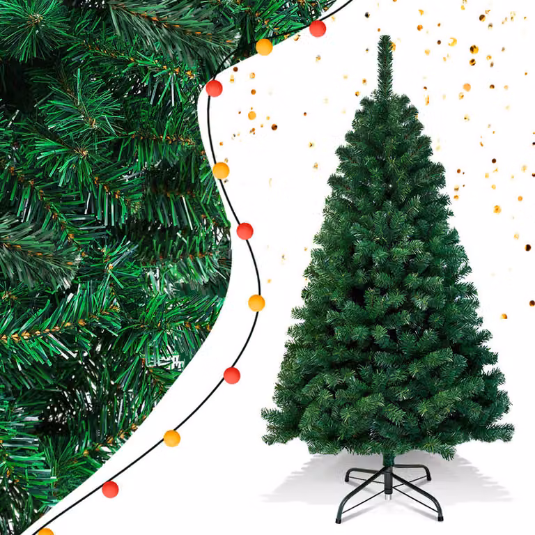 Jopassy 180cm albero di Natale artificiale, albero di Natale con supporto in metallo, albero di Natale 770 punte aghi in PVC, albero di Natale artificiale sistema pieghevole verde
