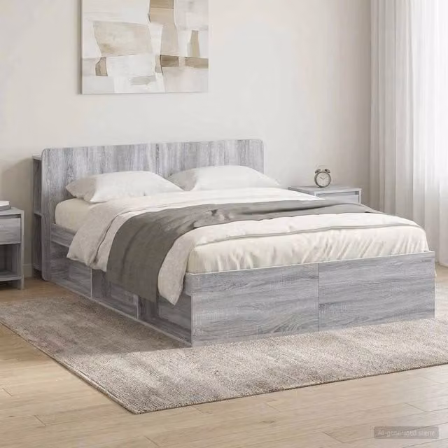Telaio del letto con storage Sonoma grigio 140 x 190 cm 3433378