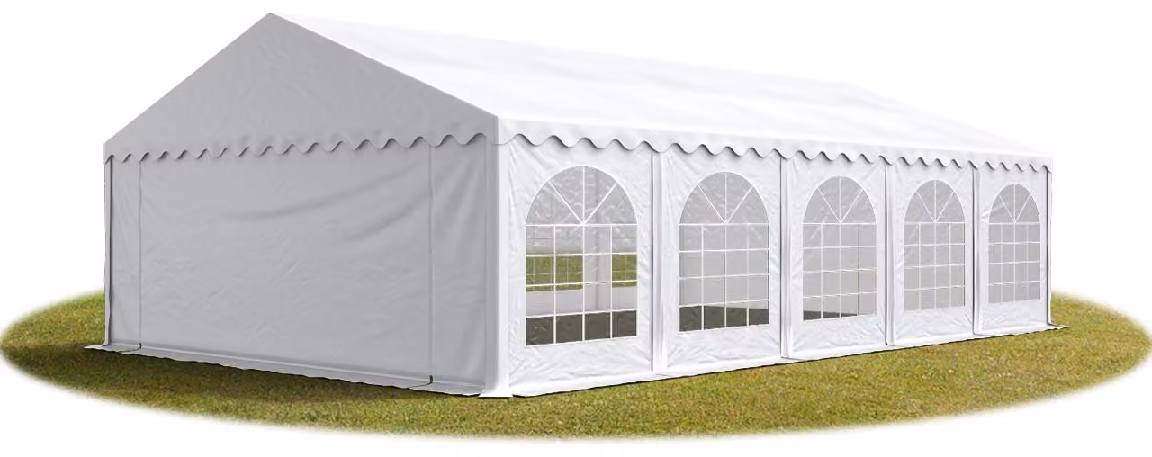 TOOLPORT 5x10 mTendone per feste PREMIUM PVC bianco 100% impermeabile Tendone da esterno Tenda party