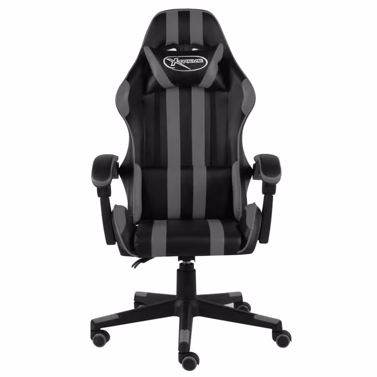 Sedia da Gaming Nero e Grigio in Pelle finta