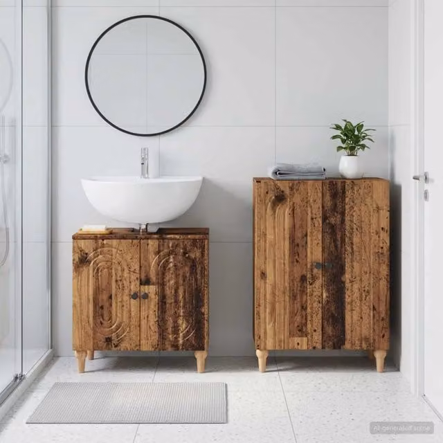 Set di Armadi da Bagno da 2 Pezzi ALKMAAR Legno antico