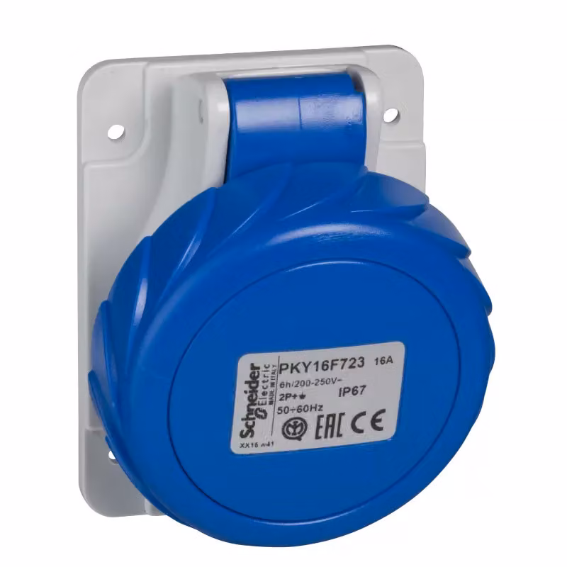 Presa da incasso Schneider Electric CEE con morsetti a taglio, 32 A, 2 poli + terra, 200-250 V CA PKY32F723