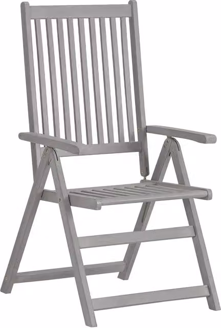 Set di 2 sedie pieghevoli reclinabili in legno massello di acacia grigio vidaXL