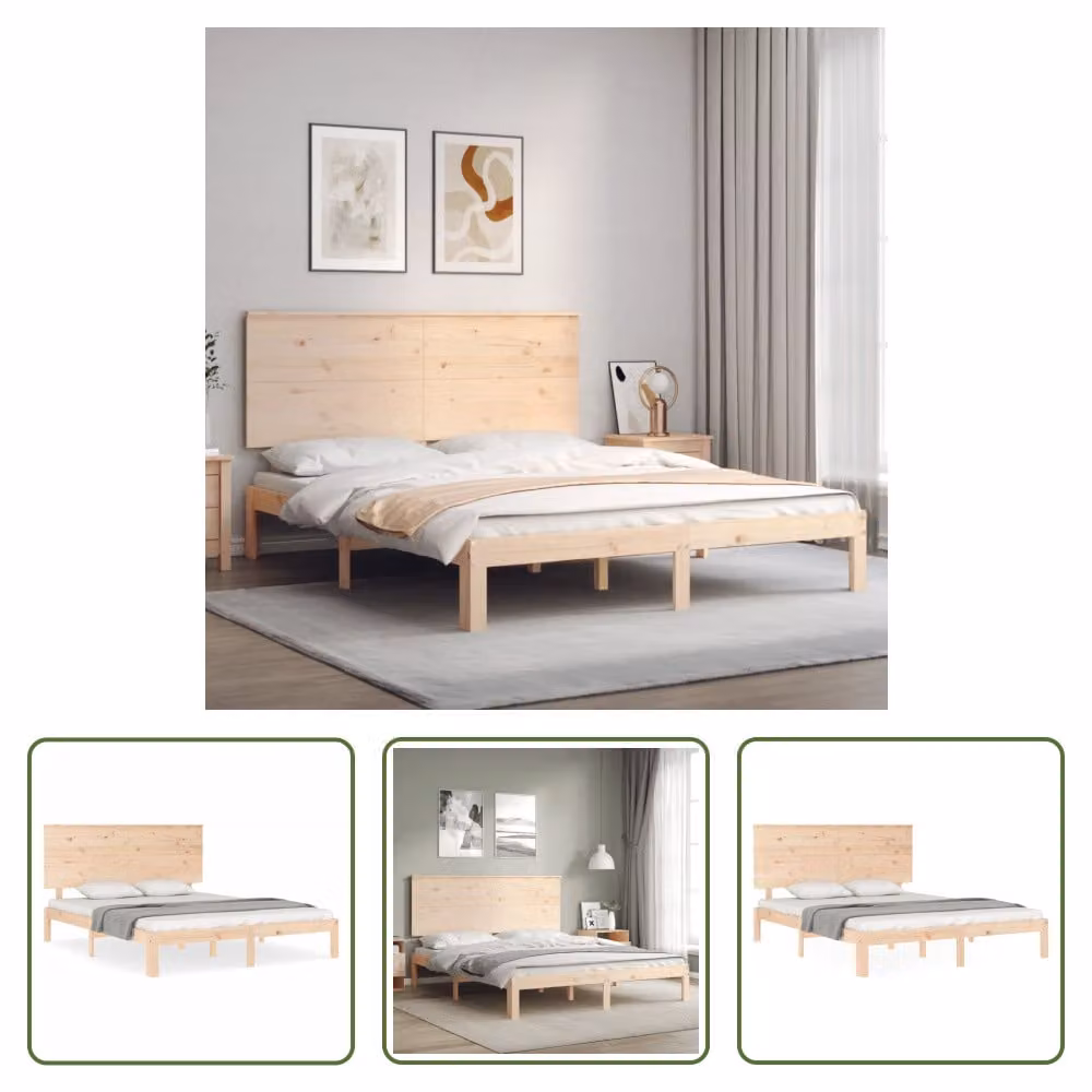 Letto in legno massiccio con testata The Living Store