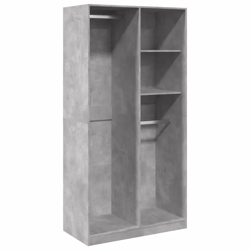 Armadio VIDAXL Grigio Opaco in Legno e MDF con Ante a Battente, L/P/H: 100 x 50 x 200 cm – 2
