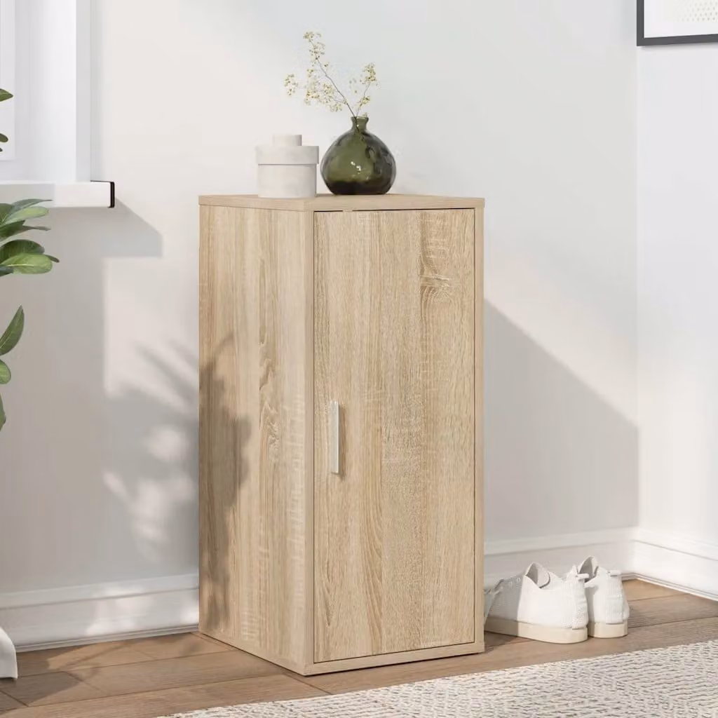 Scarpiera moderna vidaXL in MDF color beige e marrone con ante a battente e ripiani interni L/P/H: 32 x 35 x 70 cm