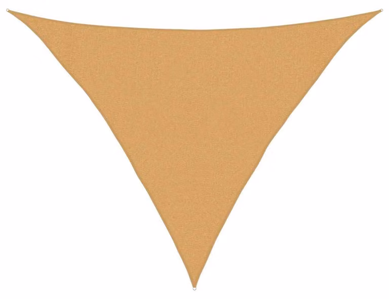 Tenda parasole, 160 g/m², color sabbia, dimensioni 3x3x4,2 metri, realizzata in HDPE