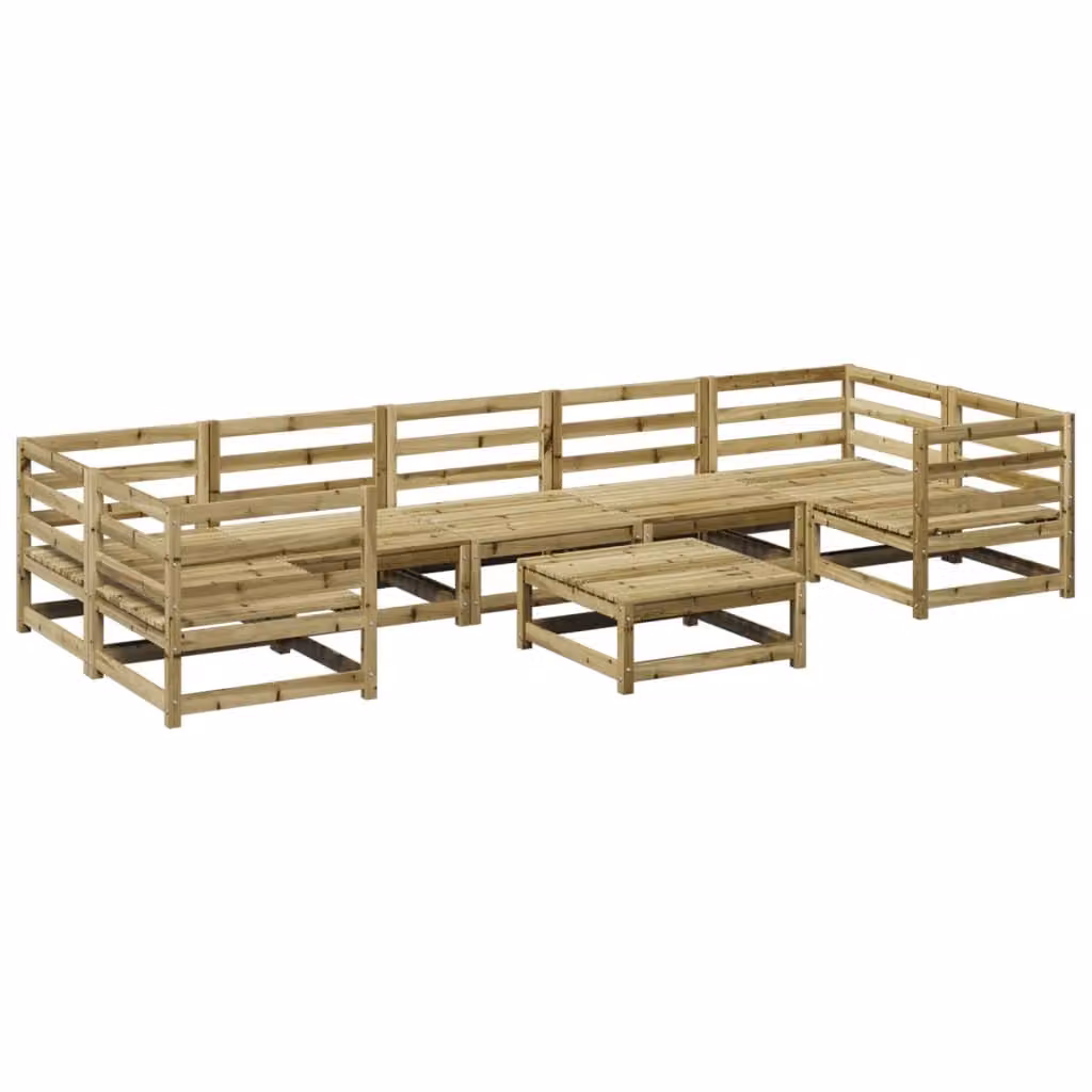 Set Divani da Giardino 8 pz in Legno Impregnato di Pino