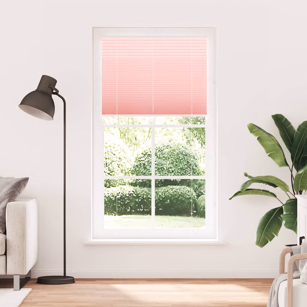 vidaXL Tenda Plissettata Rosa 110x200 cm Larghezza Tessuto 109,4 cm