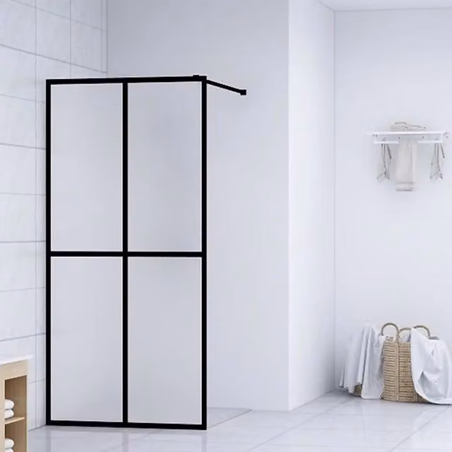 Cabina doccia a nicchia vidaXL con vetro temperato satinato rettangolare L: 80 cm, H: 195 cm