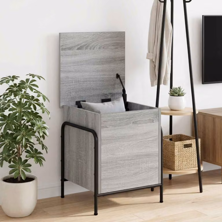 Scatola di stoccaggio vidaXL in stile moderno, colore grigio, L: 80 cm, P: 40 cm, H: 49,5 cm