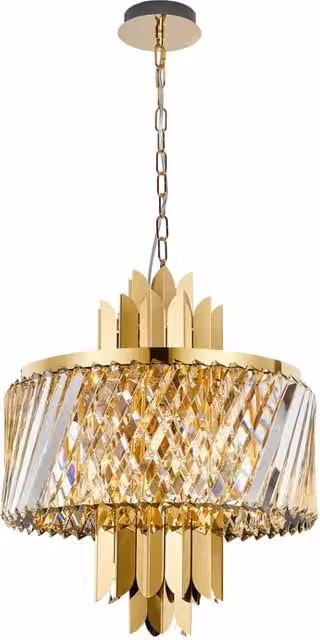 Lampadario cristallo oro glamour Margot 6xE14 40W Milagro