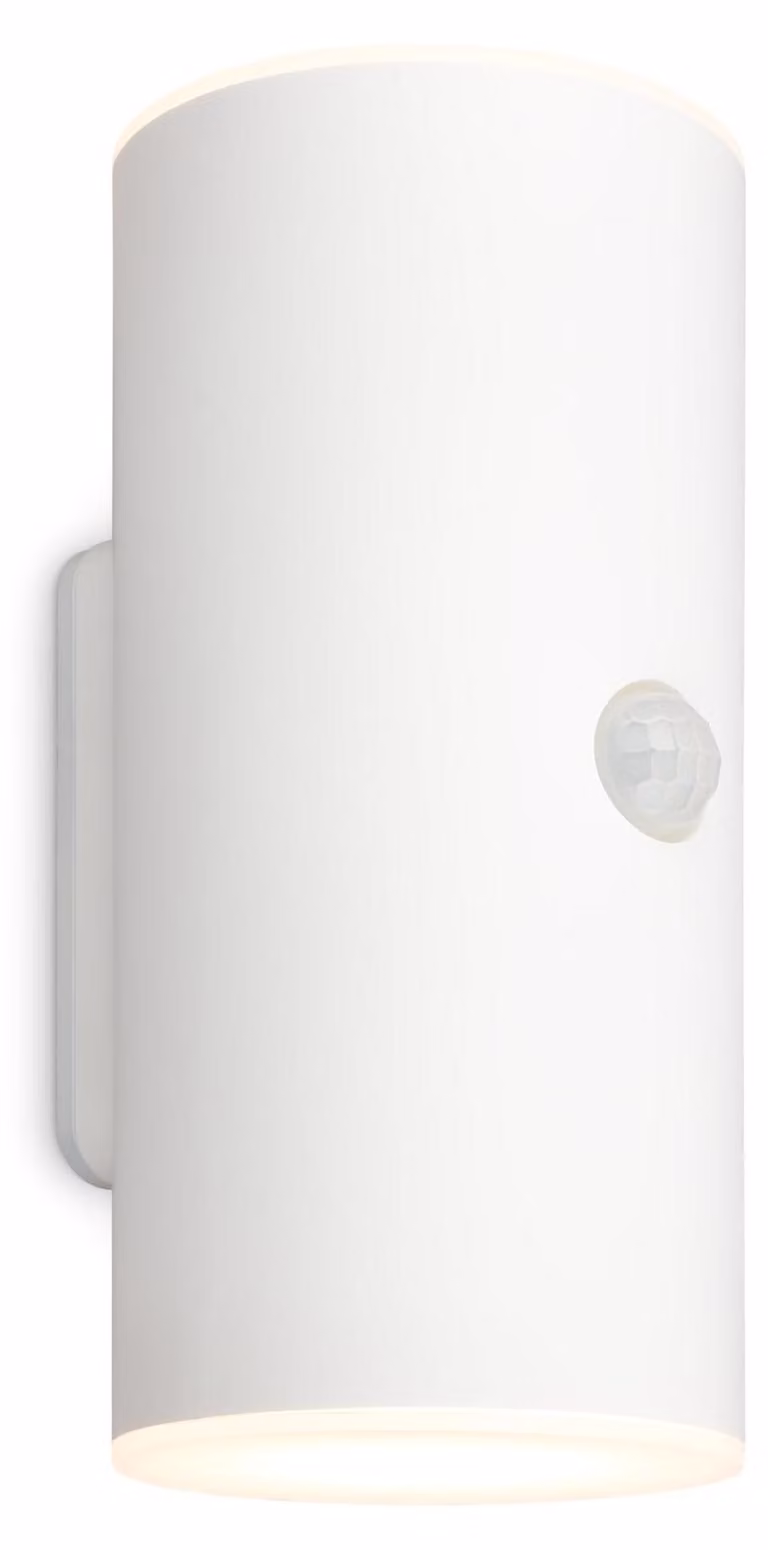 Lampada da parete a LED con sensore di movimento, ricaricabile, dimensioni 15,5x7x8,5 cm, colore bianco
