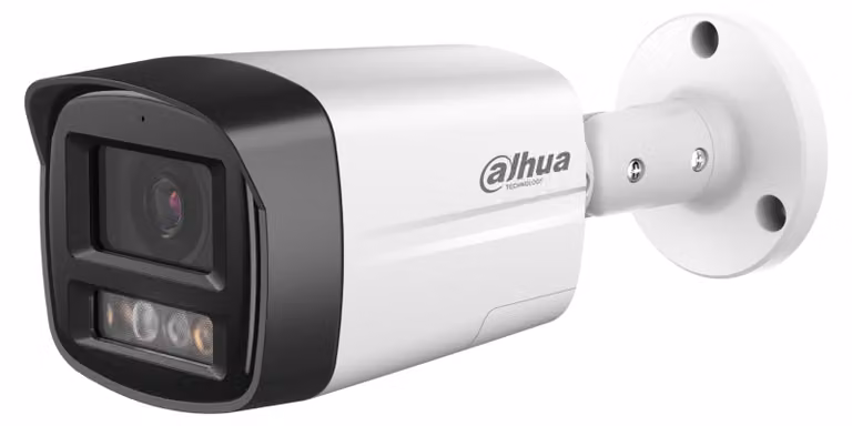 Telecamera IP Dahua WizSense a forma di proiettore, con obiettivo fisso e doppia intelligenza artificiale