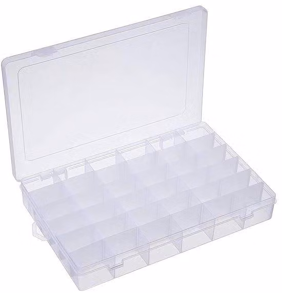 Cassa da trasporto chiudibile con scomparti - versatile e resistente - 1 pezzo - plastica - 26 x 13,2 x 1,7 cm