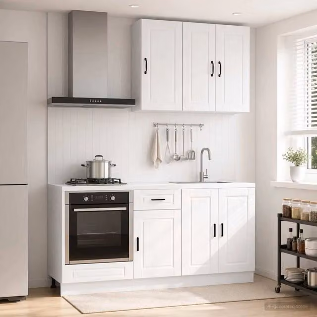 Unità cucina moderna vidaXL PORTO in 5 pezzi bianco lucido in MDF