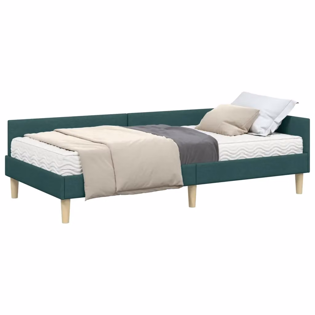 Letto angolare moderno vidaXL con 2 materassi in schiuma, colore verde, L/P/H: 200 x 100 x 151 cm – 2